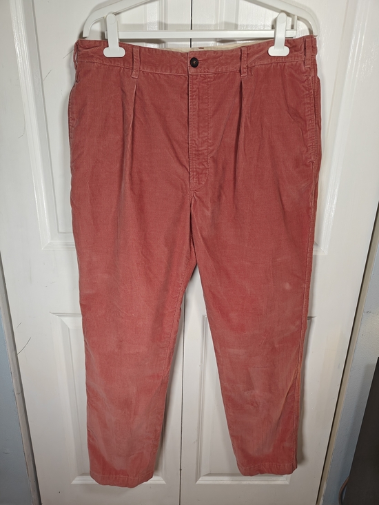 Drakes Other - Drake's London Mens 38 Coral Red Pleated Corduroy Trousers Made in Italy
